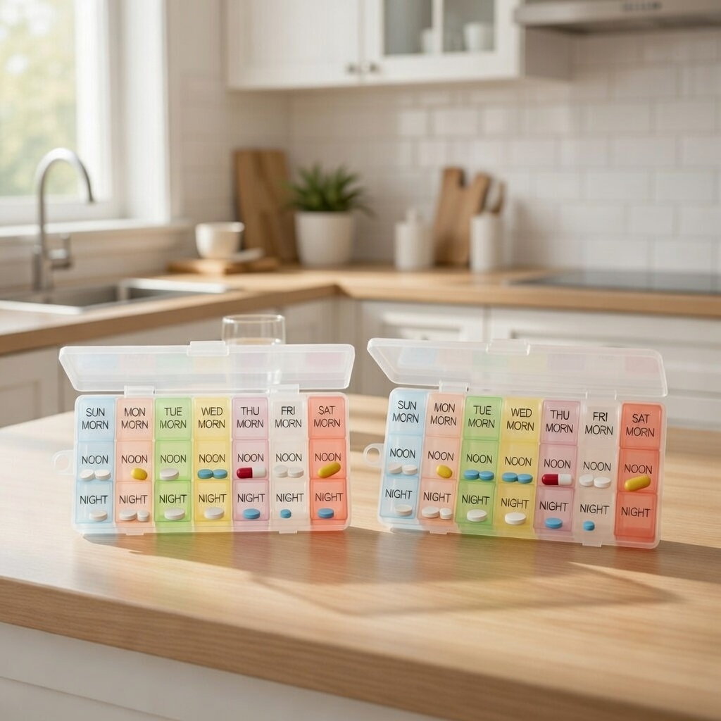 Cocktail Shaker Set - 2 Pack Weekly Pill Organizer 7