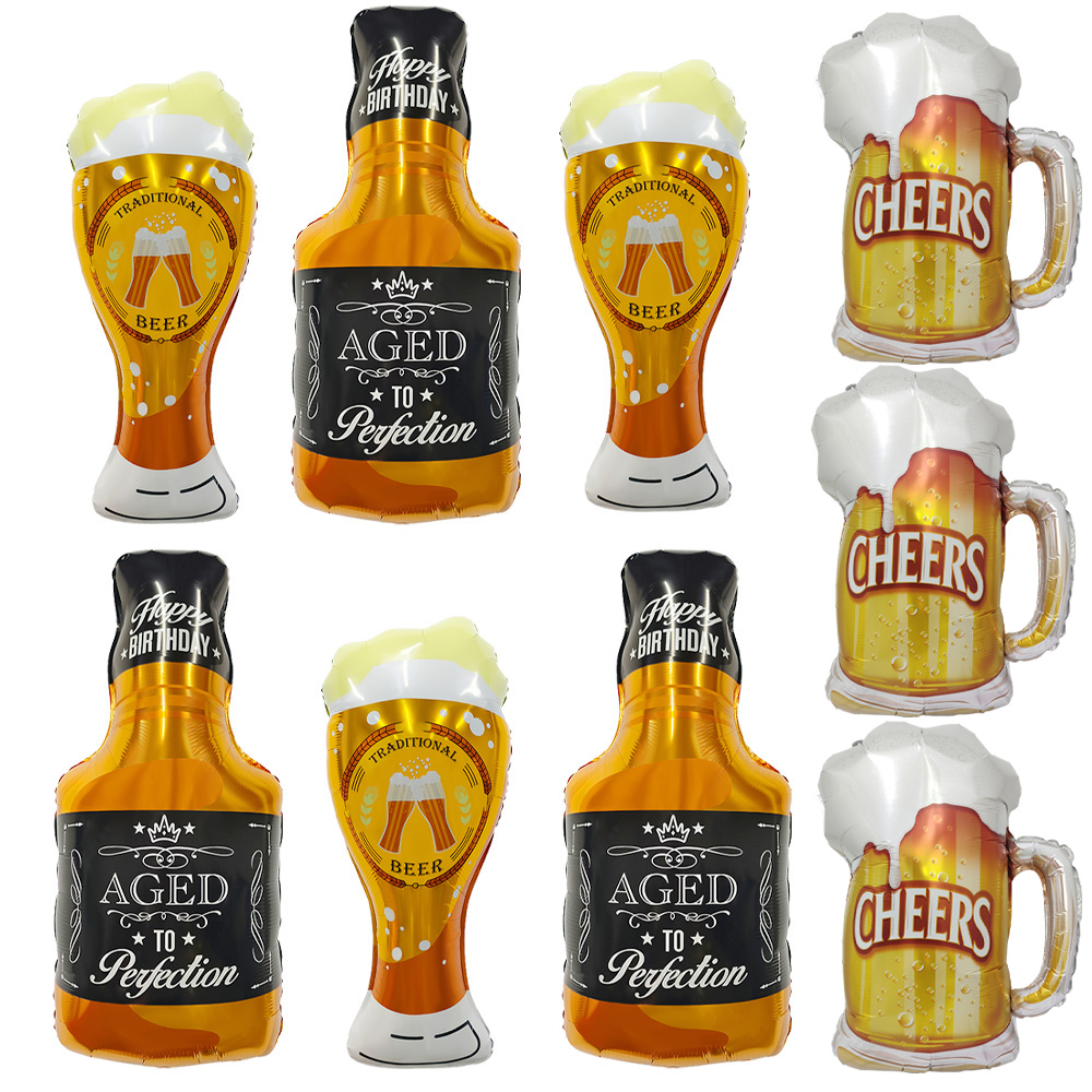 Wine Or Beer - 3 Whiskey Glasses, 3 Happy Beer
