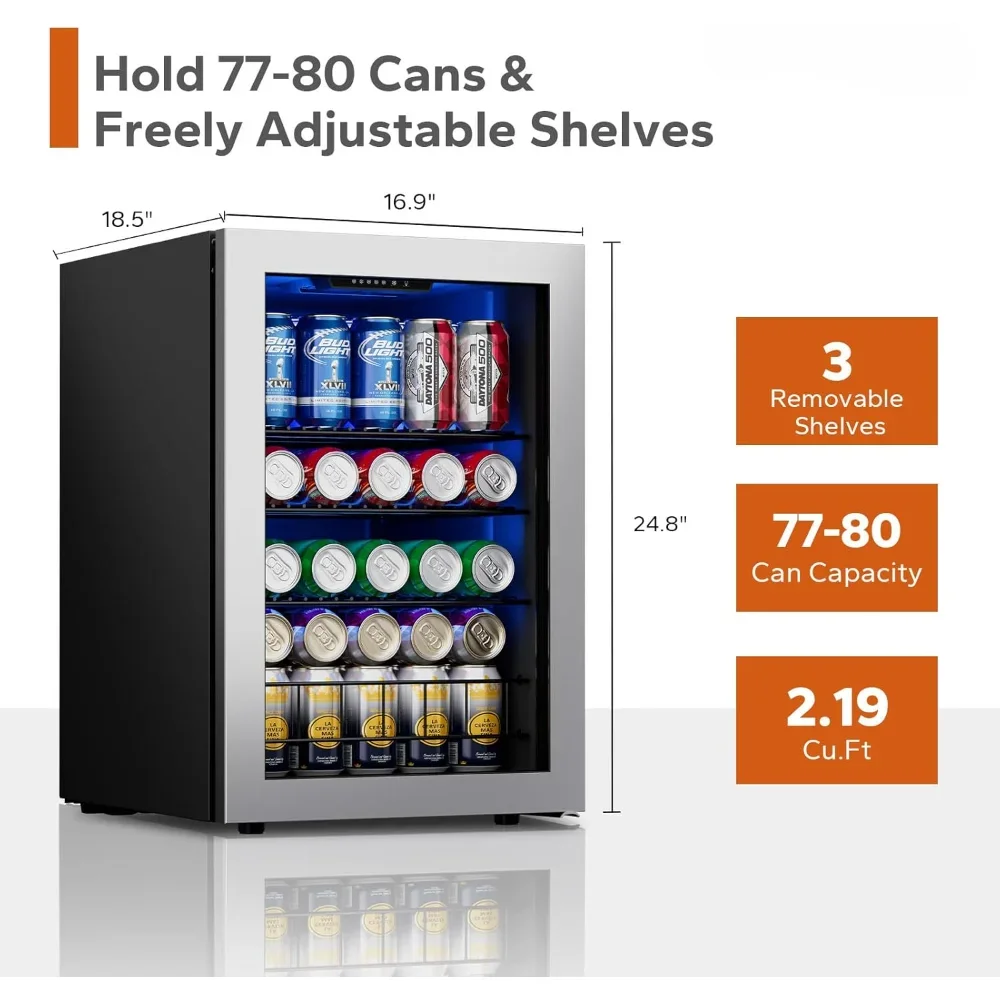 Wine And Beer Undercounter Fridge - ad Wine Refrigerators, 80 Can Mini
