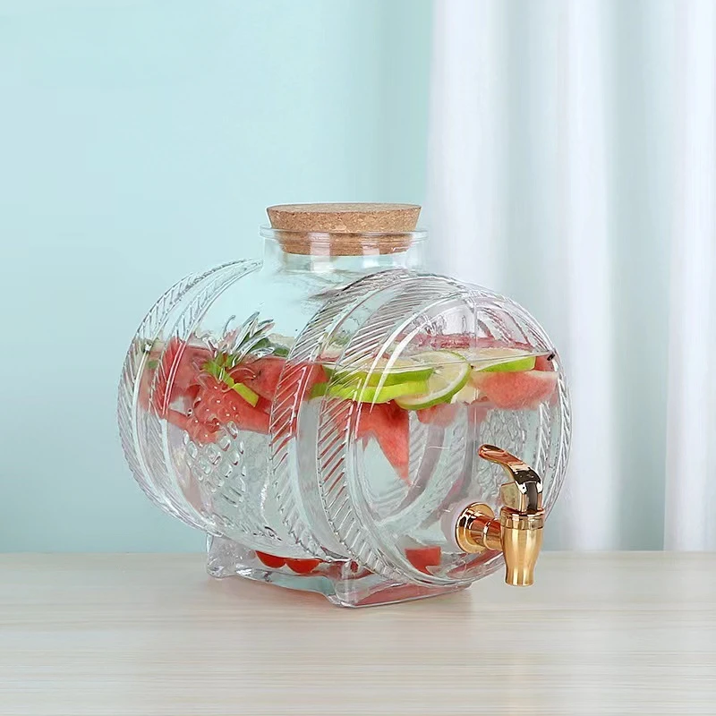Wine Beer Rack - 1L Beverage Barrel with Faucet Embossed