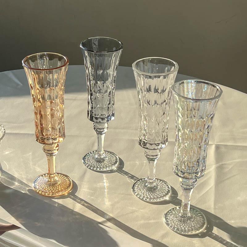 Wine Or Beer - French Retro Striped Champagne Glass Couple