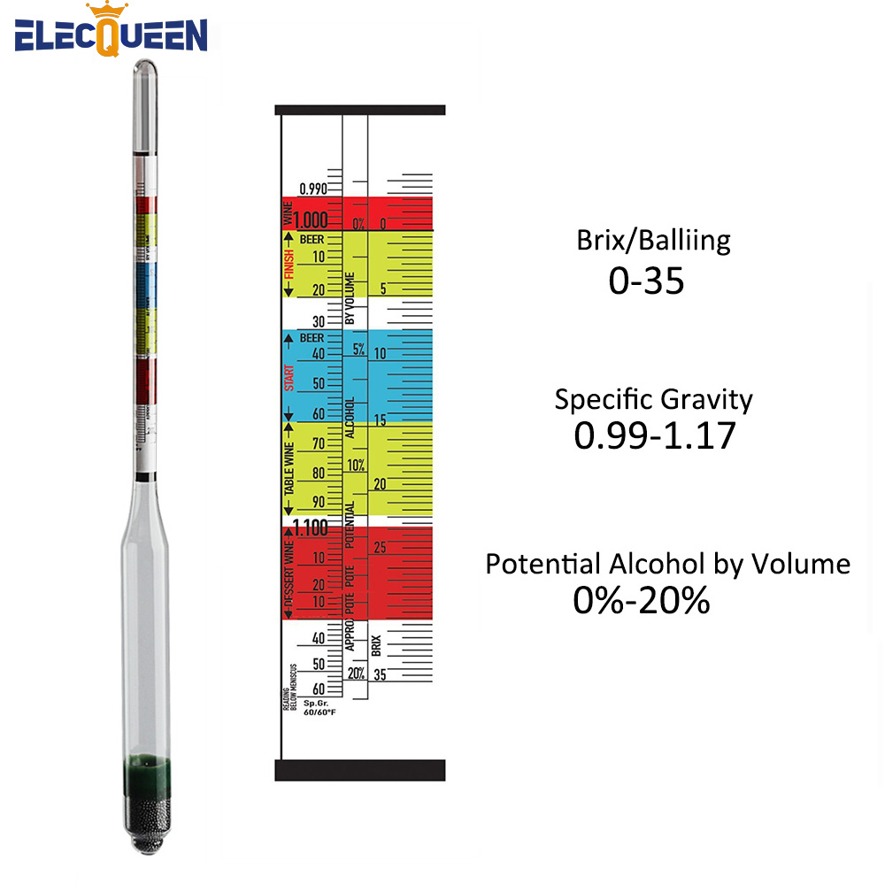 Wine Beer Cider - 3 Scale Hydrometer For Wine Beer