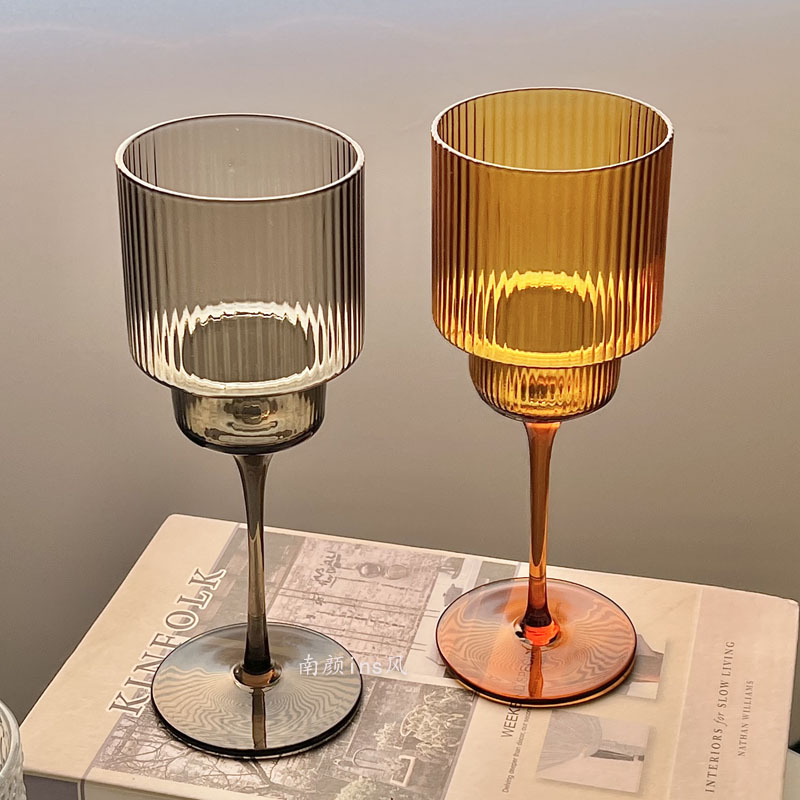 Wine Or Beer - 350ml Color Nordic Stripe Goblet Wine