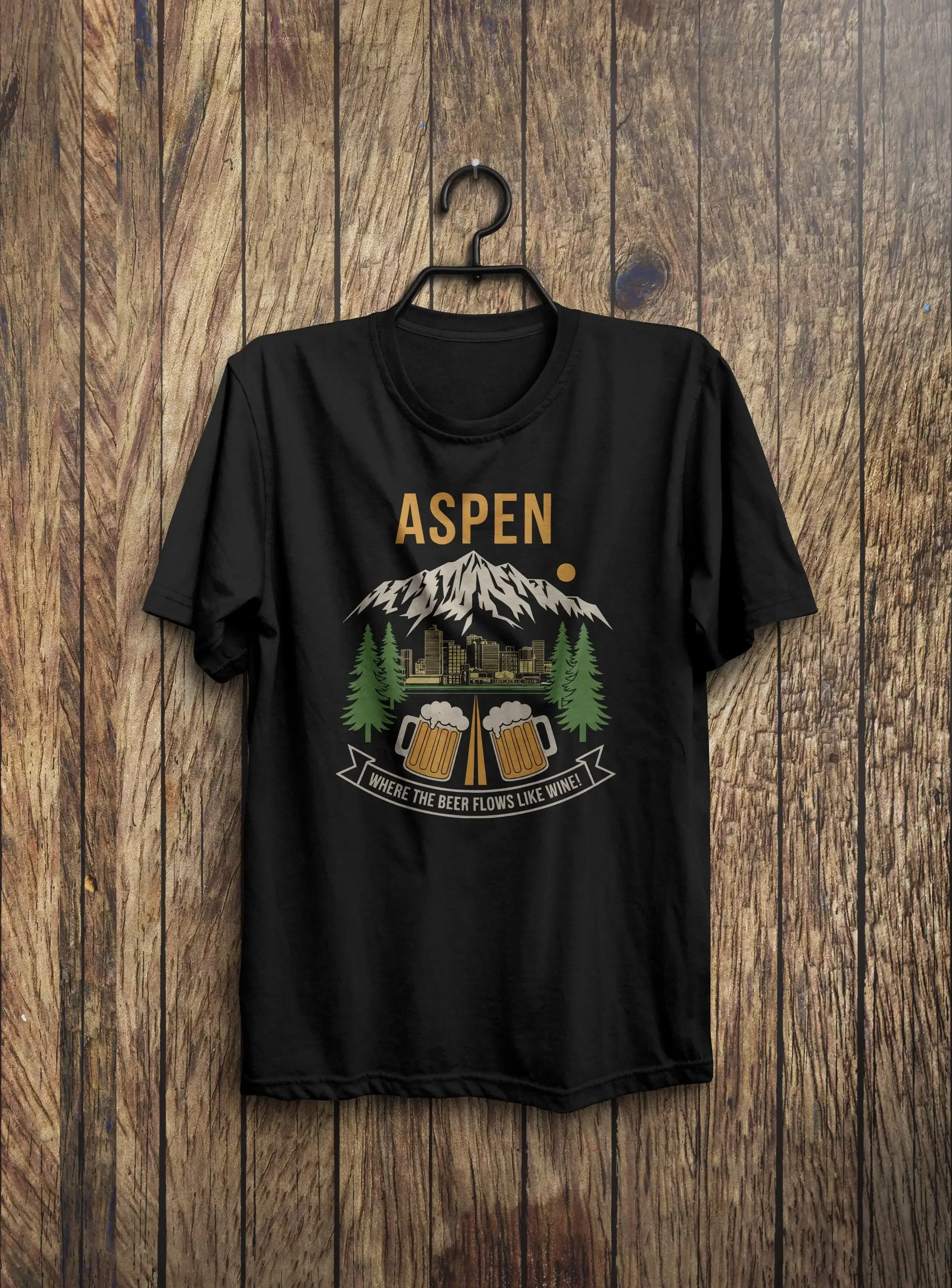 Aspen T Shirt Funny Where The  – Wine Like Beer recenzja i cena