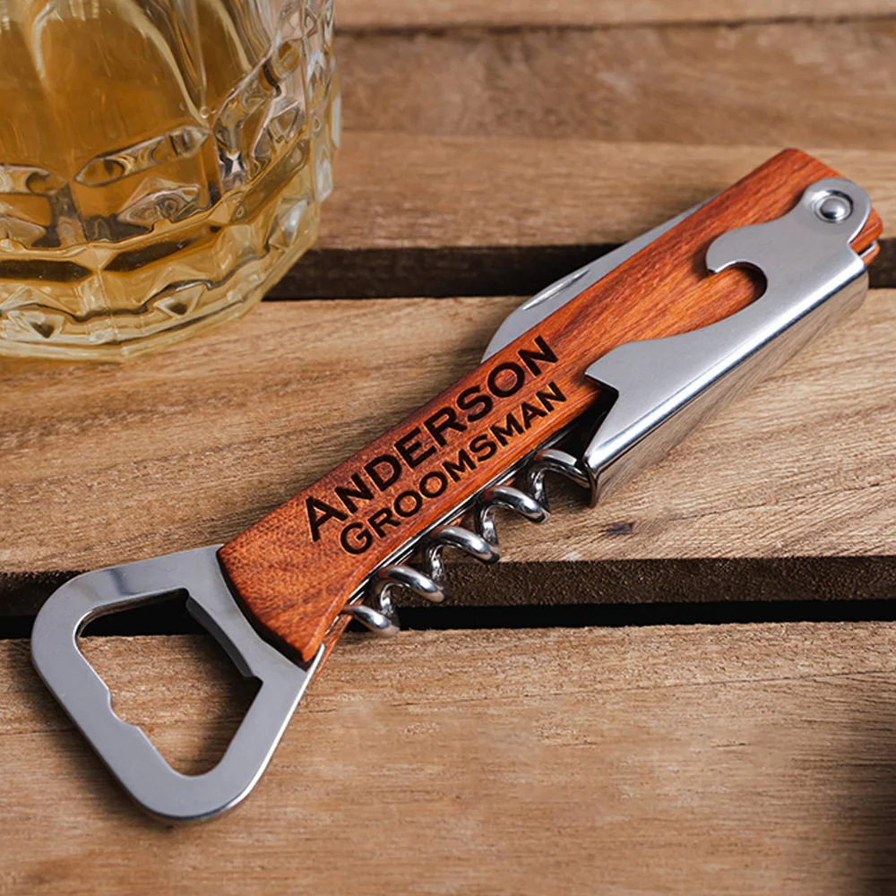 Personalised Logo Wood Handle  – Wine Beer Logo recenzja i cena