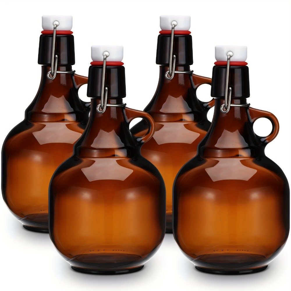 4pcs Amber Glass Growlers for  – Wine Beer Cider recenzja i cena