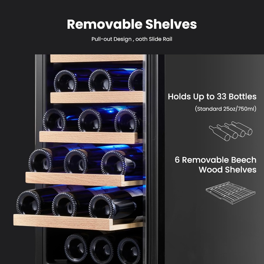 15 Inch Wine Fridge Cooler 33  – Wine And Beer Undercounter Fridge recenzja i cena