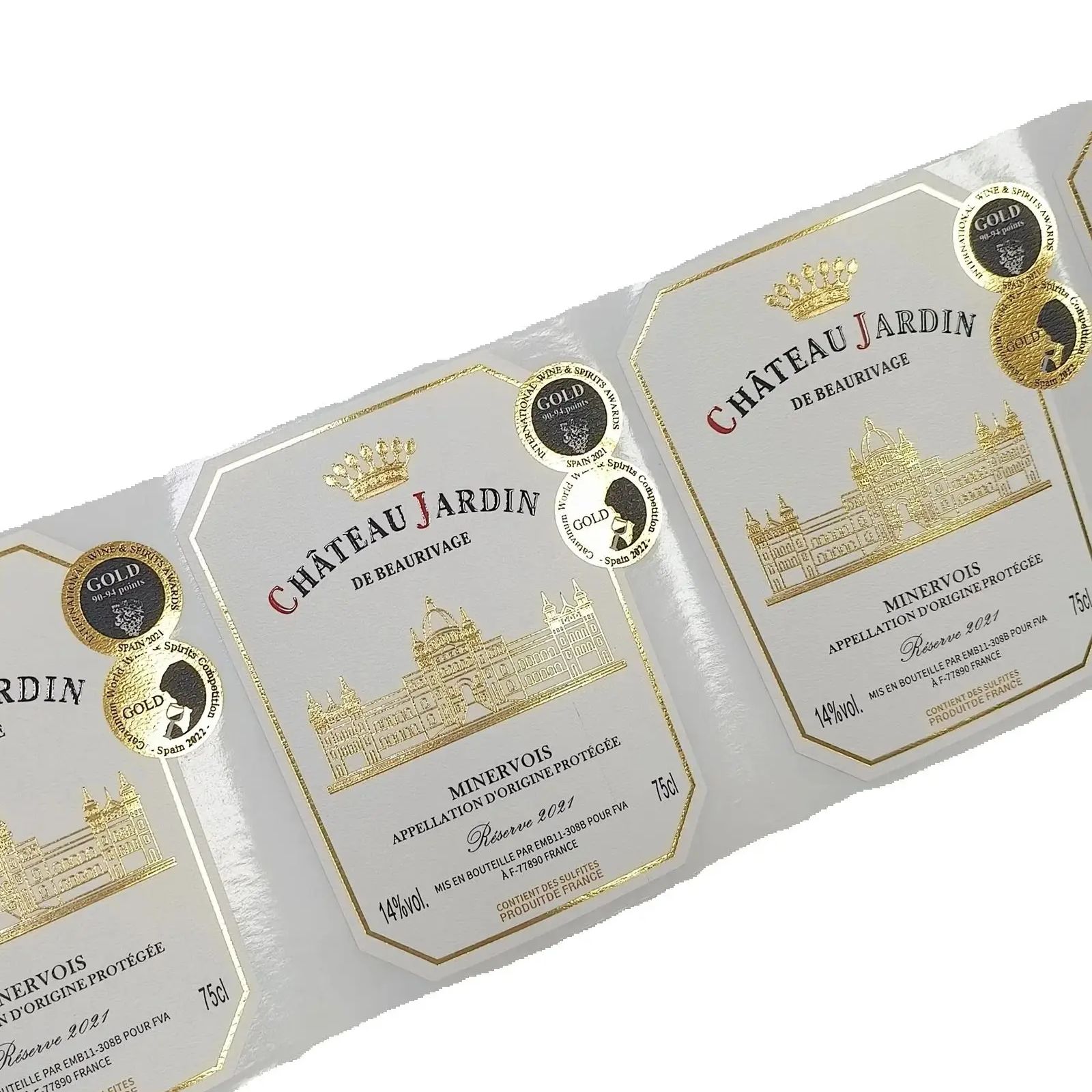 Custom Logo Sticker Gold Foil  – Wine Beer Logo recenzja i cena