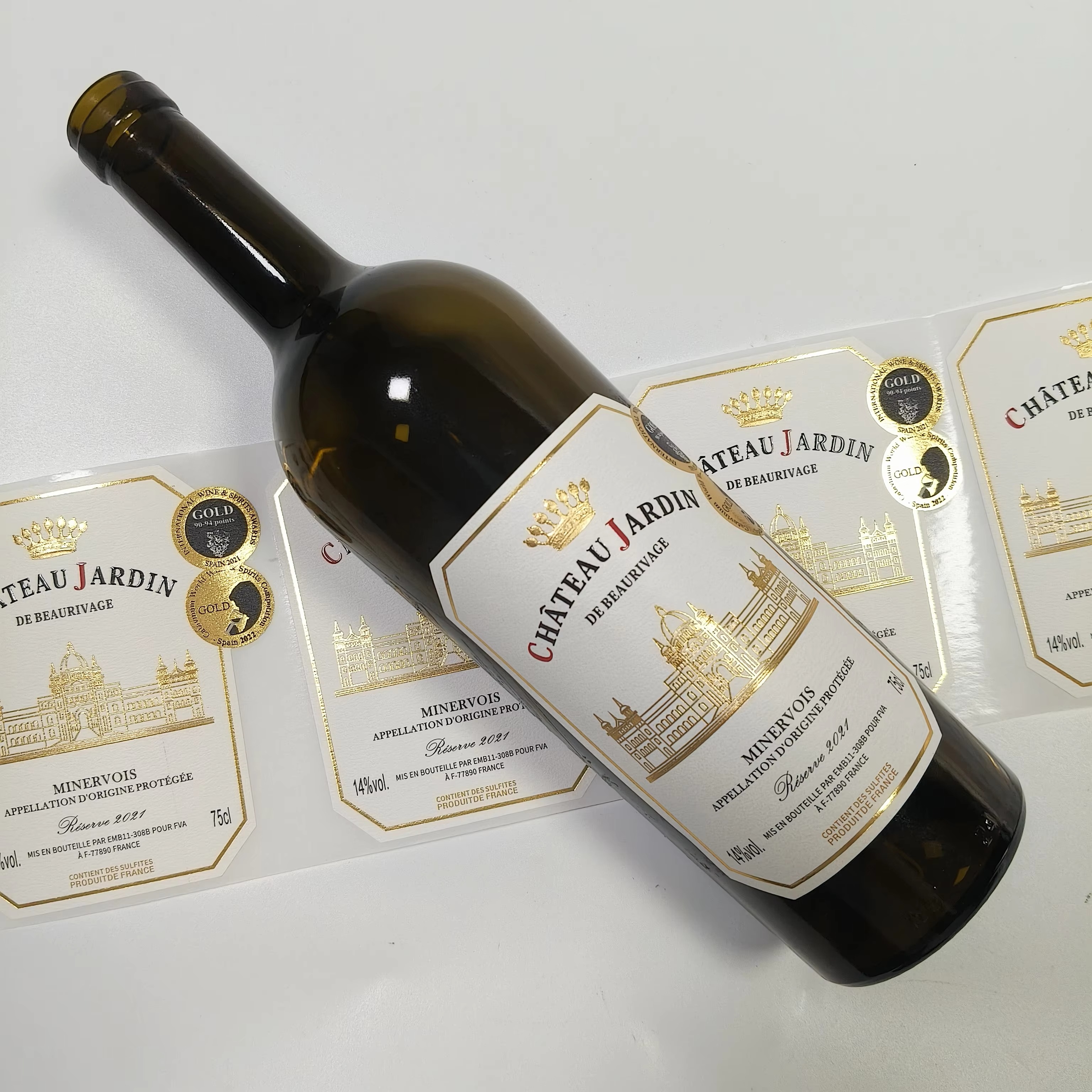 Custom Logo Sticker Gold Foil  – Wine Beer Logo recenzja i cena