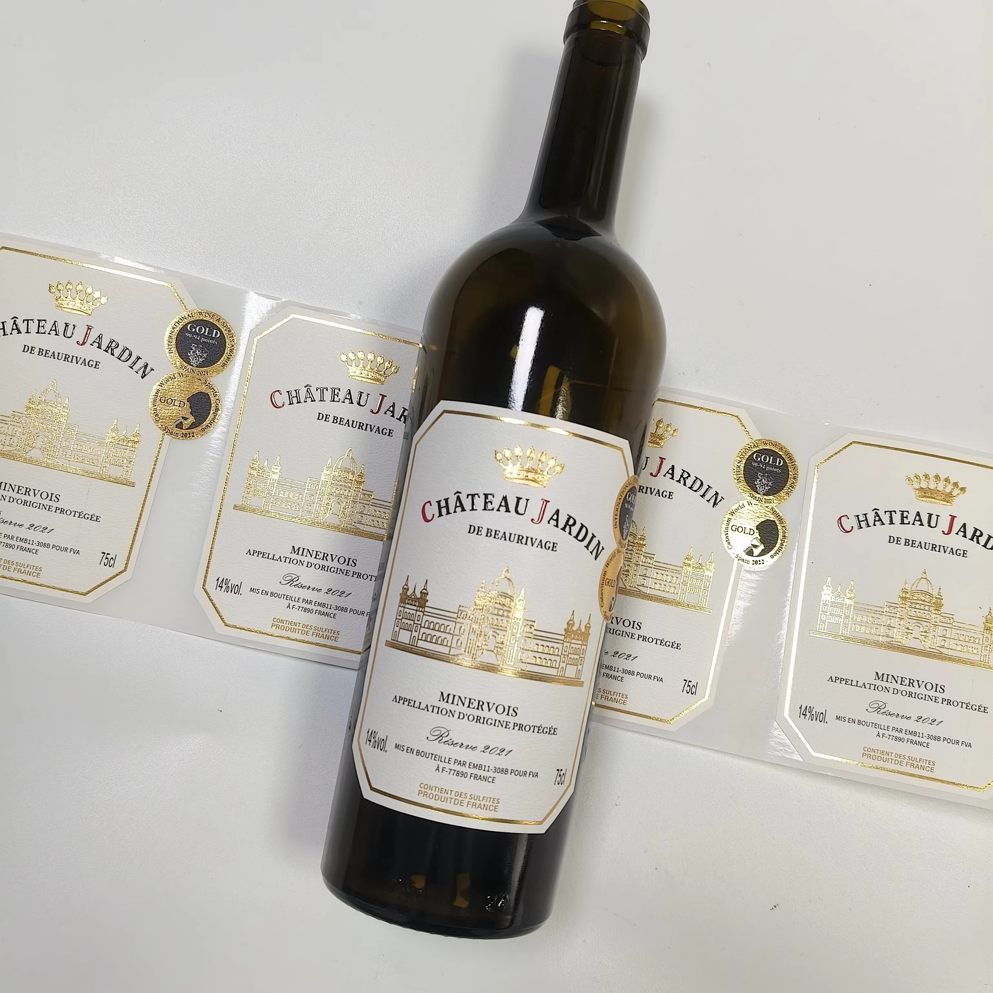 Custom Logo Sticker Gold Foil  – Wine Beer Logo recenzja i cena